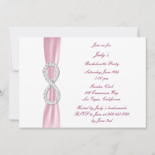 Invitation de la soirée de bachelorette rose infin