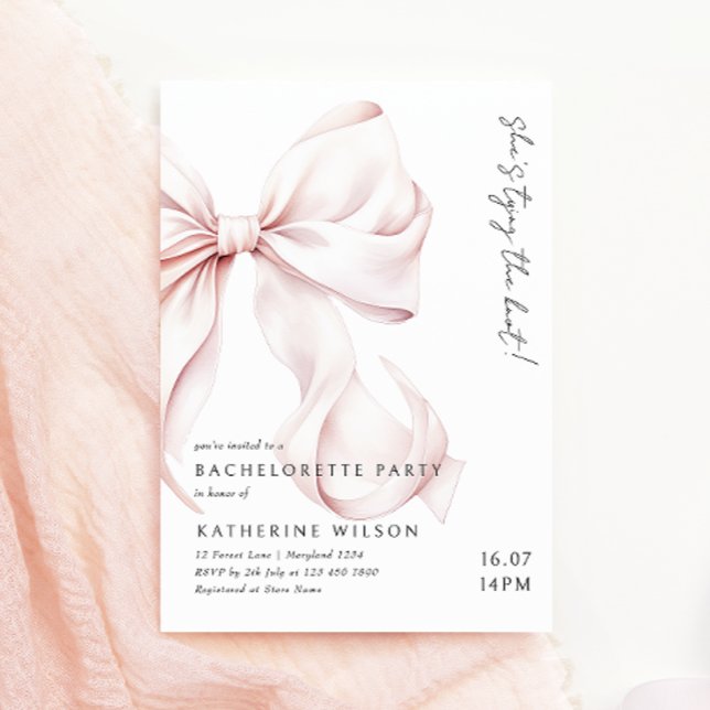 Invitation de la soirée de bachelorette rose moder (Créateur téléchargé)