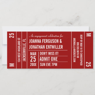 Invitation de la soirée de billetterie