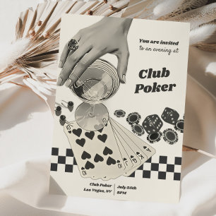 Invitation de la soirée de cocktail Retro Poker