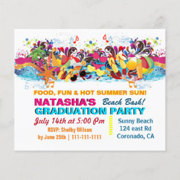 Invitation de la soirée de graduation Budget Beach