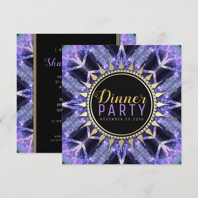 Invitation de la soirée médiévale violet (Devant / Derrière)