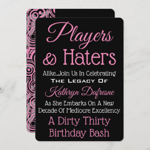 Invitation de la soirée "Players & Haters" tendanc