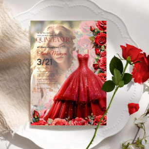 Invitation de la soirée vestimentaire rouge Glam Q