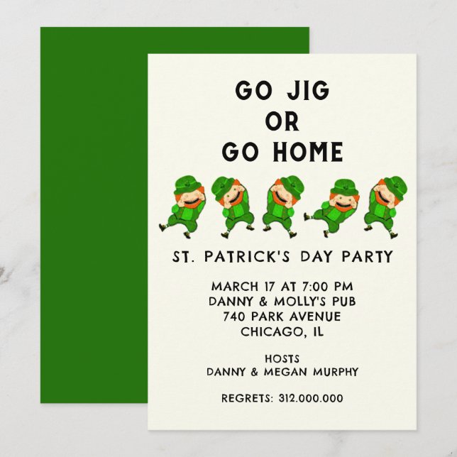 Invitation de la St. Patrick's Party (Devant / Derrière)