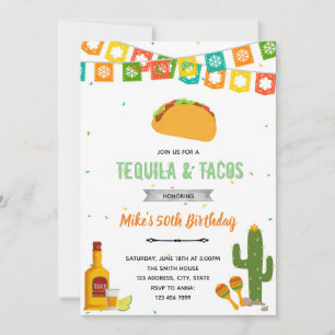 Invitation de la Tequila et tacos fiesta