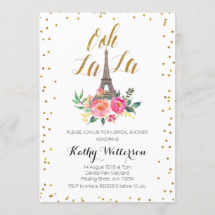 Invitation de la Tour Eiffel à la douche nuptiale
