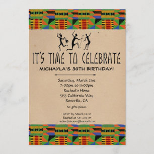 Invitation de la Tribal Safari Party - Kente Cloth