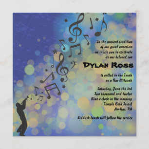 Invitation de la trompette Boy Bat Bar Mitzvah