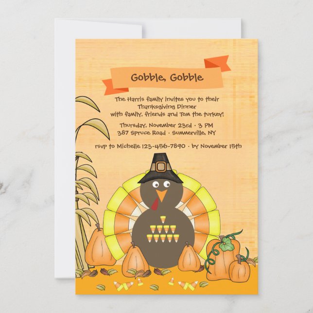Invitation de la Turquie Thansgiving de bonbons au (Devant)