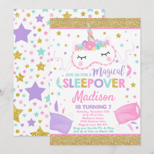 Invitation de la Unicorn Sleepover Party