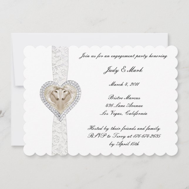 Invitation De La Unicorne Et De La Dentelle (Devant)