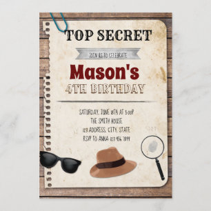 Invitation de l'agent secret Spy Detective