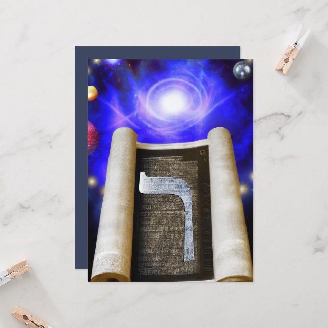 Invitation de l'alphabet hébreu (Devant/Arrière en situation)