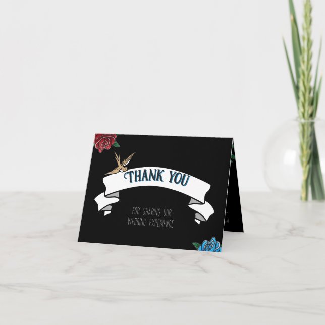 Invitation de l'ancienne école de tatouage noir et (Devant)