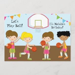 Invitation de l'anniversaire 5x7 de basket-ball de