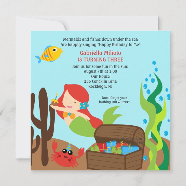 Invitation de l'anniversaire de cheveux de la (Devant)