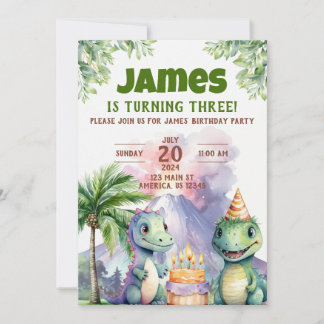 Invitation de l'anniversaire de Dinosaur