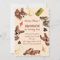 Invitation de l'Anniversaire de enfant chiot drôle