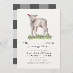 Invitation de l'Anniversaire de enfant Little Lamb