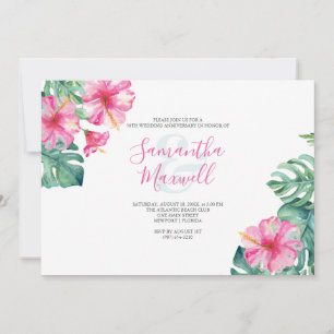 Invitation de l'anniversaire de l'Hibiscus tropica