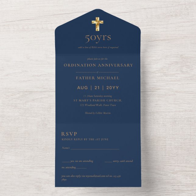 invitation de l'anniversaire de l'ordination 3in1  (À l'intérieur)