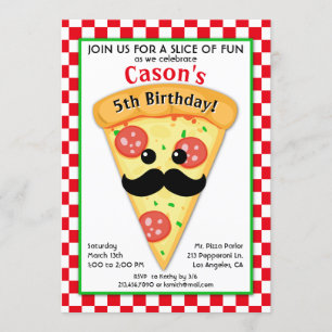 Invitation de l'anniversaire de pizza de l'enfant