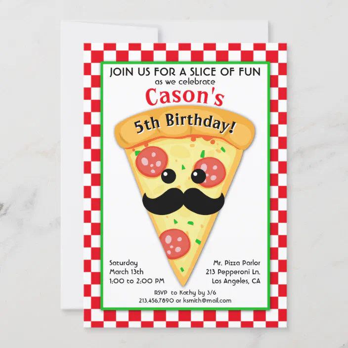 Invitation De L Anniversaire De Pizza De L Enfant Zazzle Fr