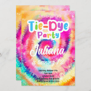 Invitation de l'anniversaire de Tiedye