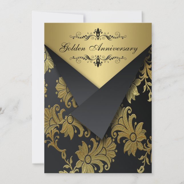 INVITATION de l'anniversaire d'or de FAUX Flaps |  (Devant)
