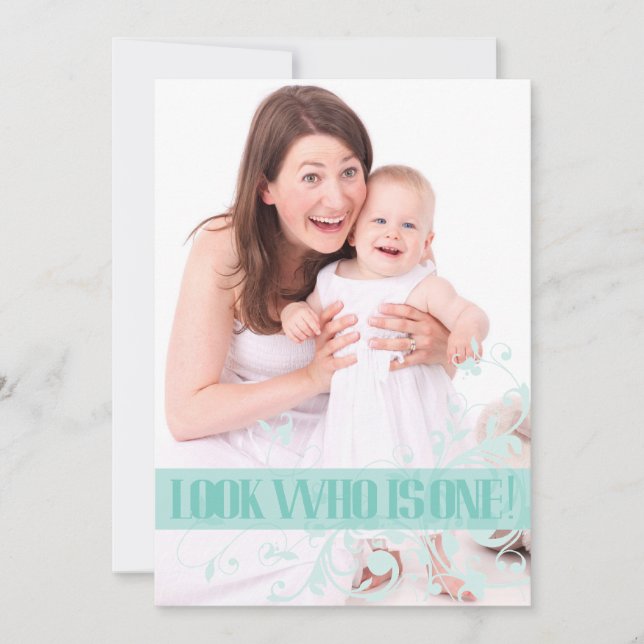 Invitation de l'anniversaire du bébé de remous de (Devant)