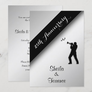 Invitation de l'anniversaire Mariage d'argent saxo