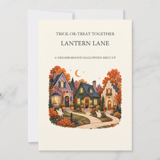 Invitation de Lantern Lane pour Halloween Trick or (Devant)