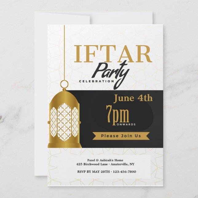 Invitation de lanterne de partie d'Iftar (Devant)
