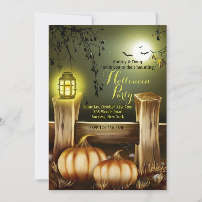 Invitation de lanternes d'Halloween (Devant)