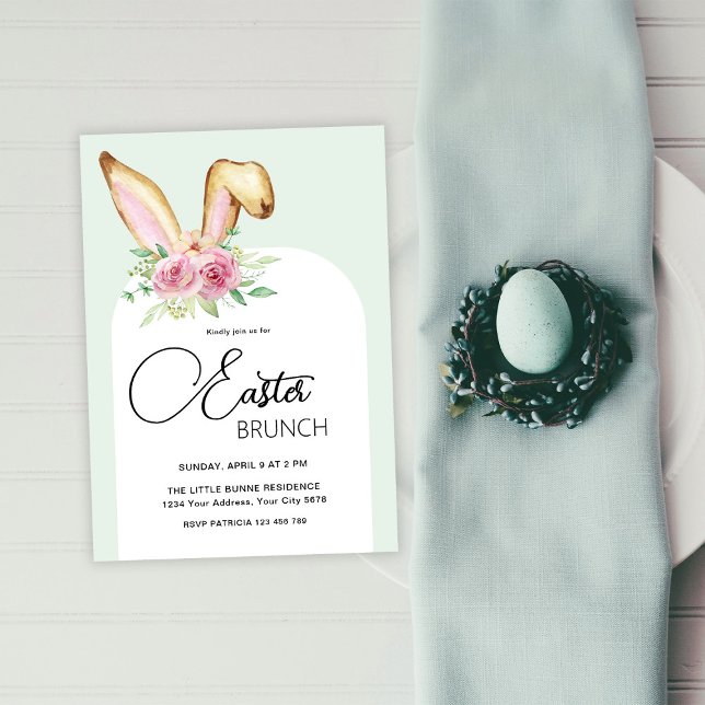 Invitation de lapin de brunch de Pâques (Créateur téléchargé)