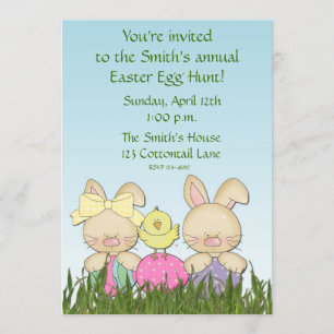 Invitation de lapins de Pâques