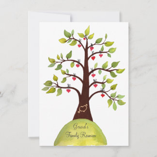 Invitation de l'arbre cardiaque de l'aquarelle de