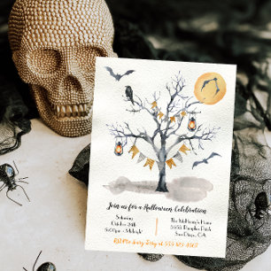 Invitation de l'arbre de fête d'Halloween