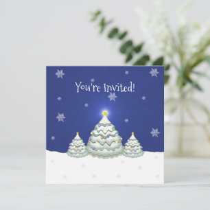 Invitation de l'arbre de Noël bleu