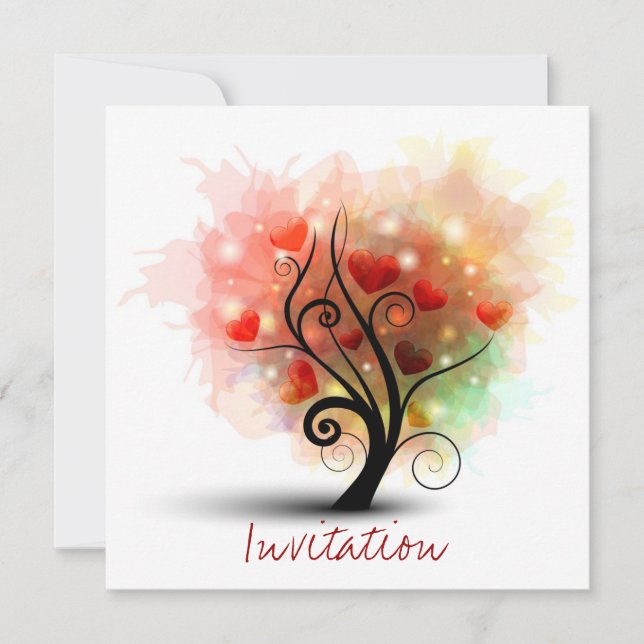 Invitation de l'arbre du coeur (Devant)