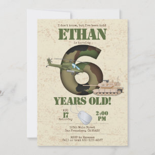 Invitation de l'armée - 6e anniversaire Invitation