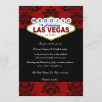 Invitation de Las Vegas mariage damassé de vivats
