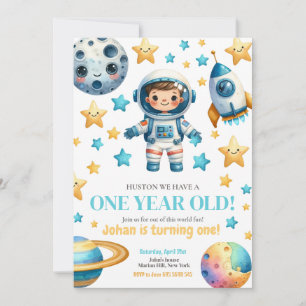 Invitation de l'astronaute Space Kids 1er annivers