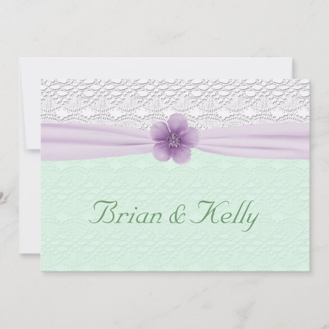 Invitation de Lavande verte à la menthe romantique (Devant)