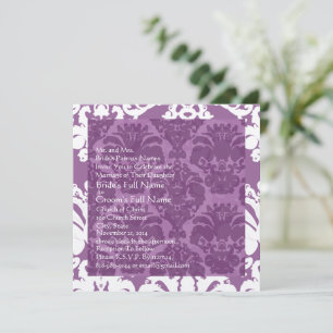 Invitation de Lavender Mariage damassé