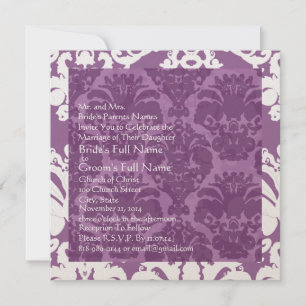 Invitation de Lavender Mariage damassé