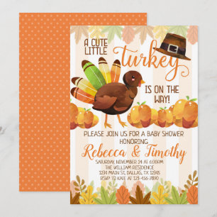 Invitation de l'Baby shower de Thanksgiving Turqui
