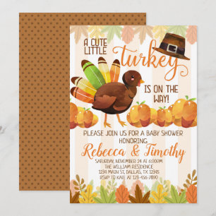 Invitation de l'Baby shower de Thanksgiving Turqui