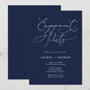 Invitation de l'Elegant Navy Blue Engagement Party